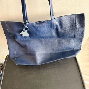 Adoratti Leather Tote Bag in Blue